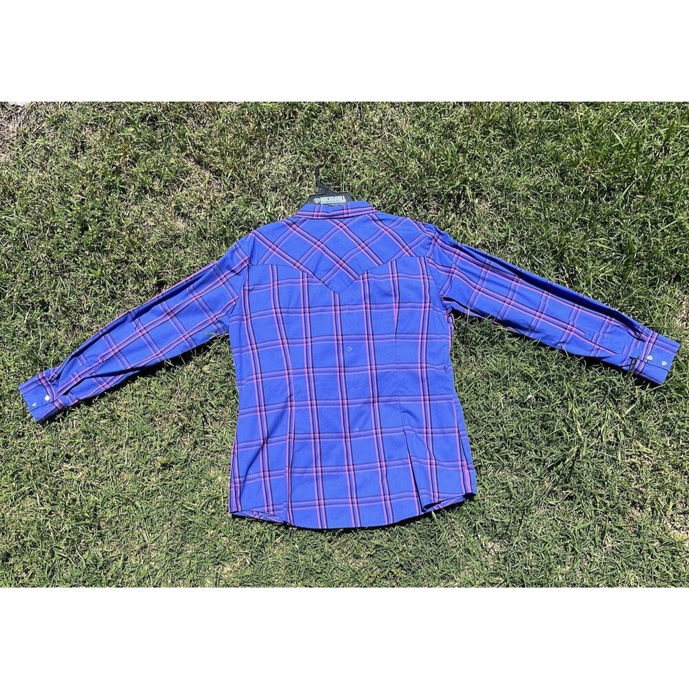 Wrangler 112335507 Women’s Size L Western Plaid, Long Sleeve, Pearl Snap Shirt - Picture 4 of 16